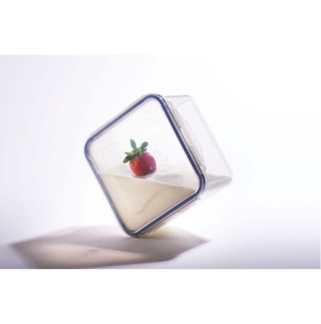 Vorratsbox mit fest verschlossenem Deckel zum luftdichten Lagern von Lebensmitteln