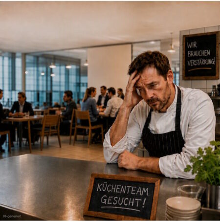 Fachkräftemangel in der Gastronomie – gangbare Auswege aus dem Dilemma KI-generiert; Fachkräftemangel; Catering Management